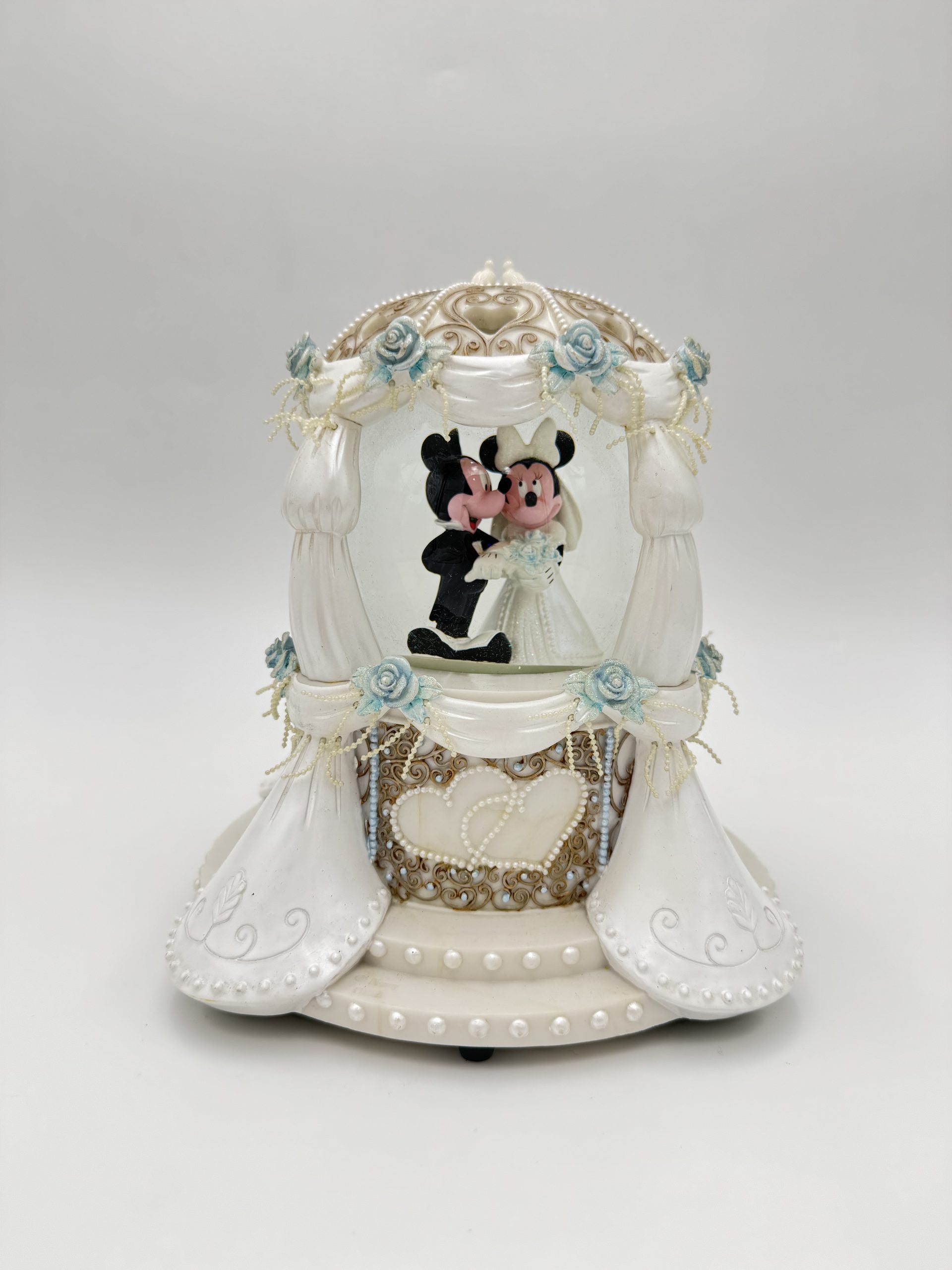 Disney Mickey Mouse Minnie Musical Waterball Snowglobe Wedding Globe Rare